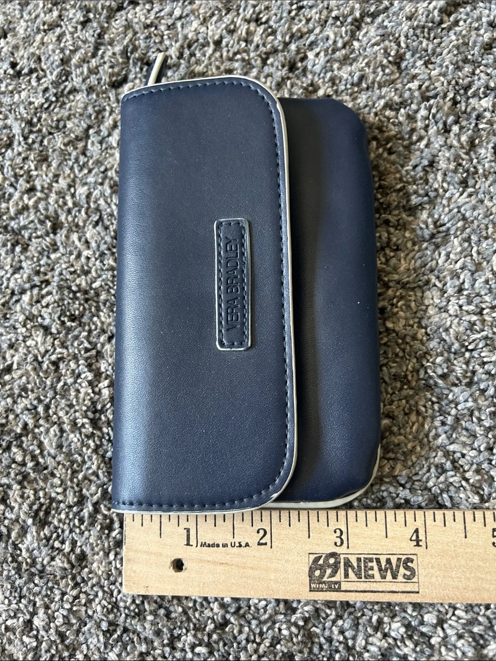 Vera Bradley Navy Leather-Look Wristlet and Zip Wallet Set